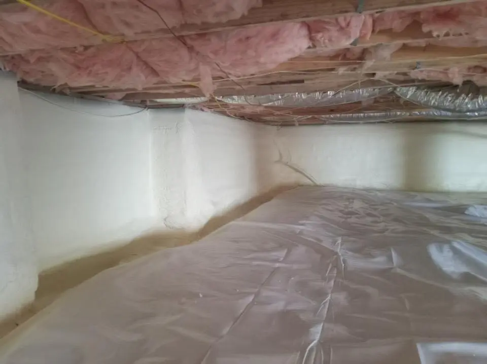 Crawl space encapsulation with closed-cell spray foam for Attic Insulation in Oxford